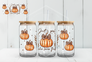 #400 - Pumpkin Bows/Loves Fall - UV DTF Wrap