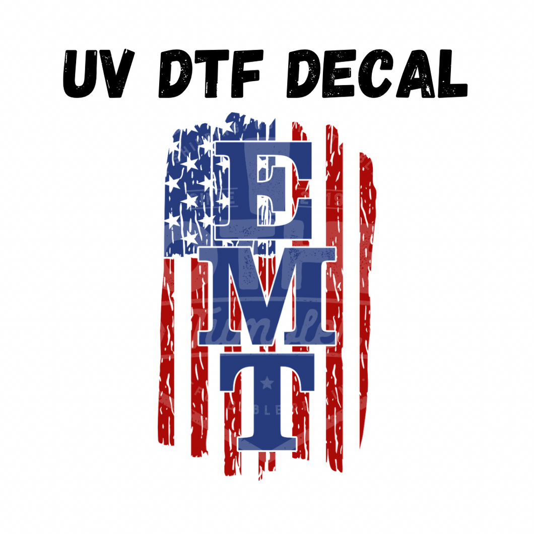 #141- EMT Flag- UV DTF 4in Decal