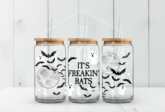 It’s Freakin Bats UV DTF Glass Tumbler Wrap