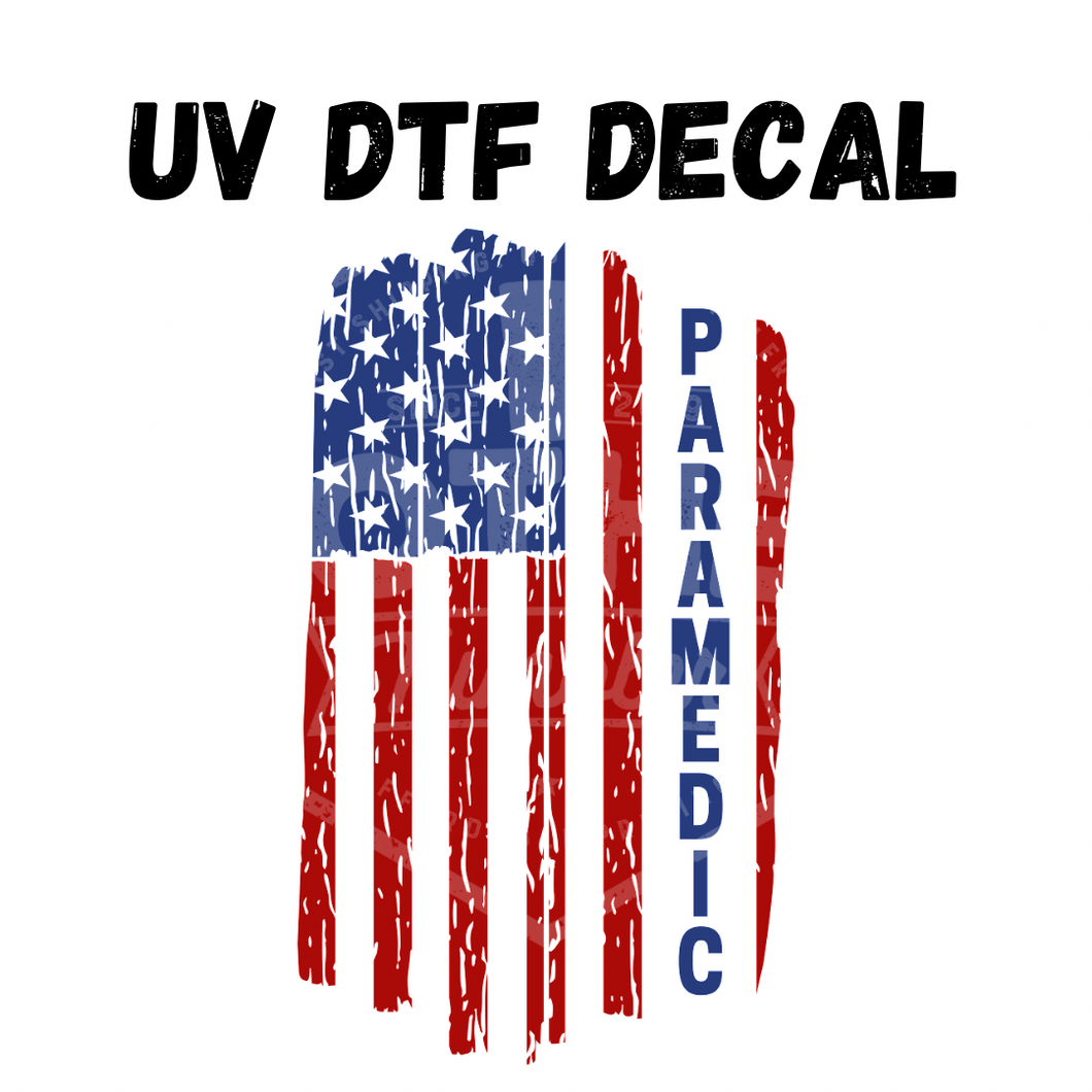 #142- Paramedic Flag- UV DTF 4in Decal