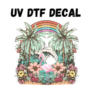#096 - Rainbow Flamingo - UV DTF 4in Decal