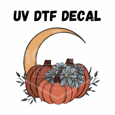 #017- Pumpkin Moon- UV DTF 3.5in Decal