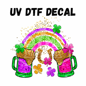 #170 - Sparkle Rainbow Cheers- UV DTF 4in Decal