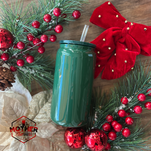 16oz Classic Christmas Glass Can