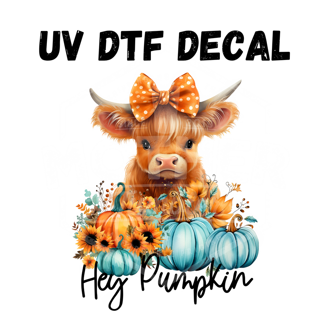 #089 - Hey Pumpkin Cow- UV DTF 4in Decal