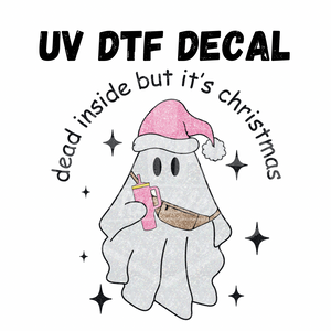 #144-Dead Inside Christmas Ghost- UV DTF 4in Decal