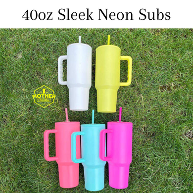 40oz Sleek Neon Subs- Matching Straw