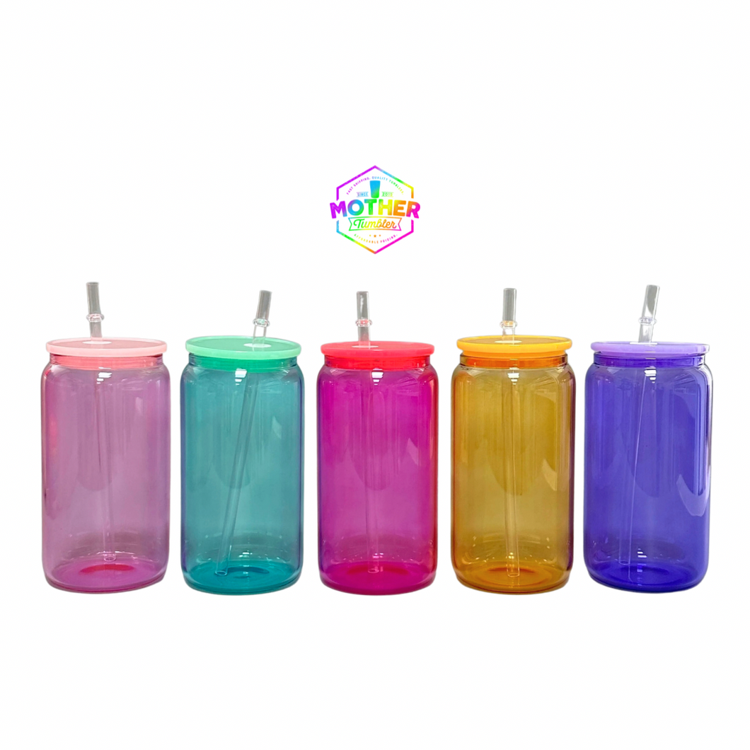16oz Colorful Sublimation Glass Tumblers In Bulk Cheap With