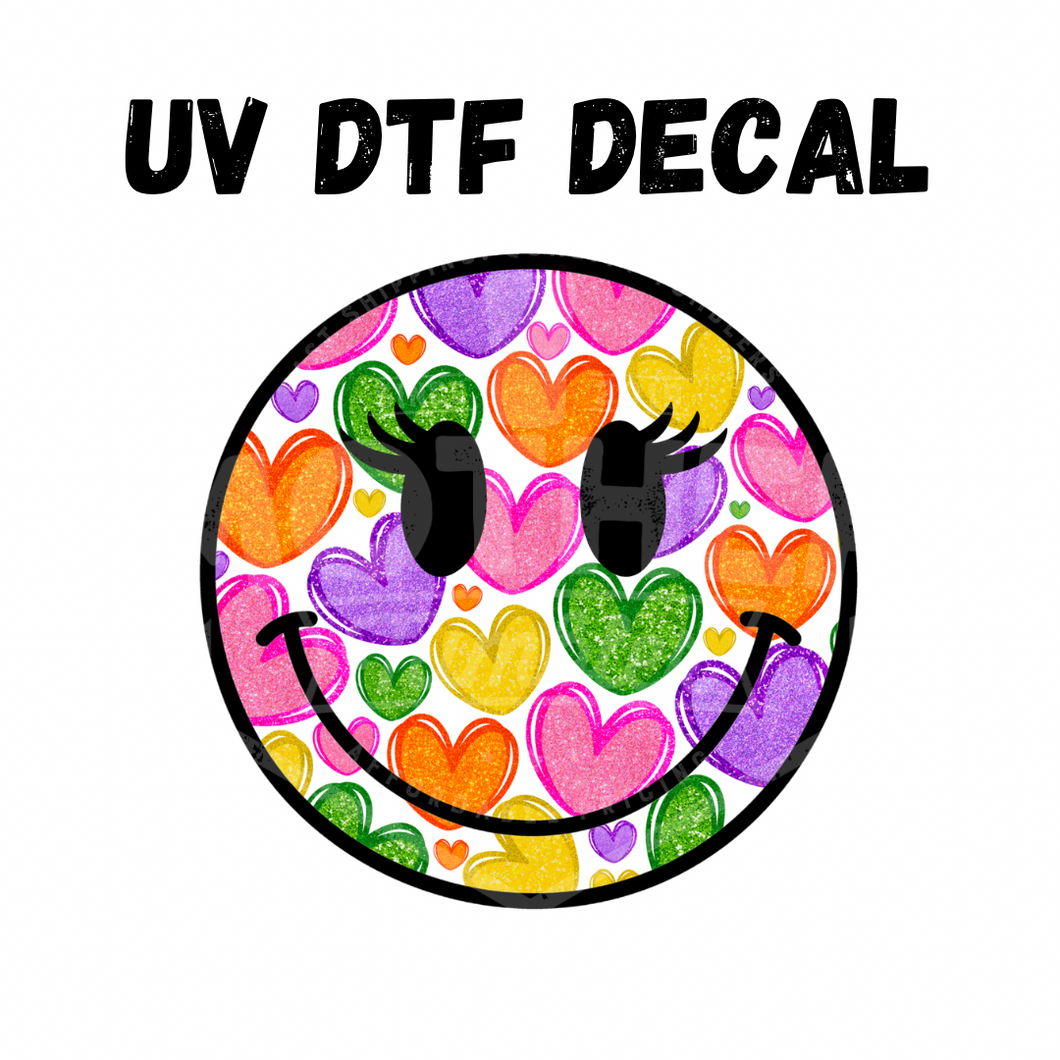 #176 -Heart Smiley - UV DTF 4in Decal