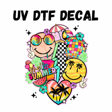 #237- Hello Summer - UV DTF 4in Decal