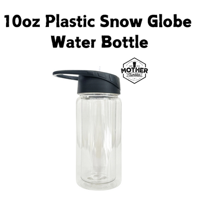 10oz Plastic Snow Globe Water Bottle