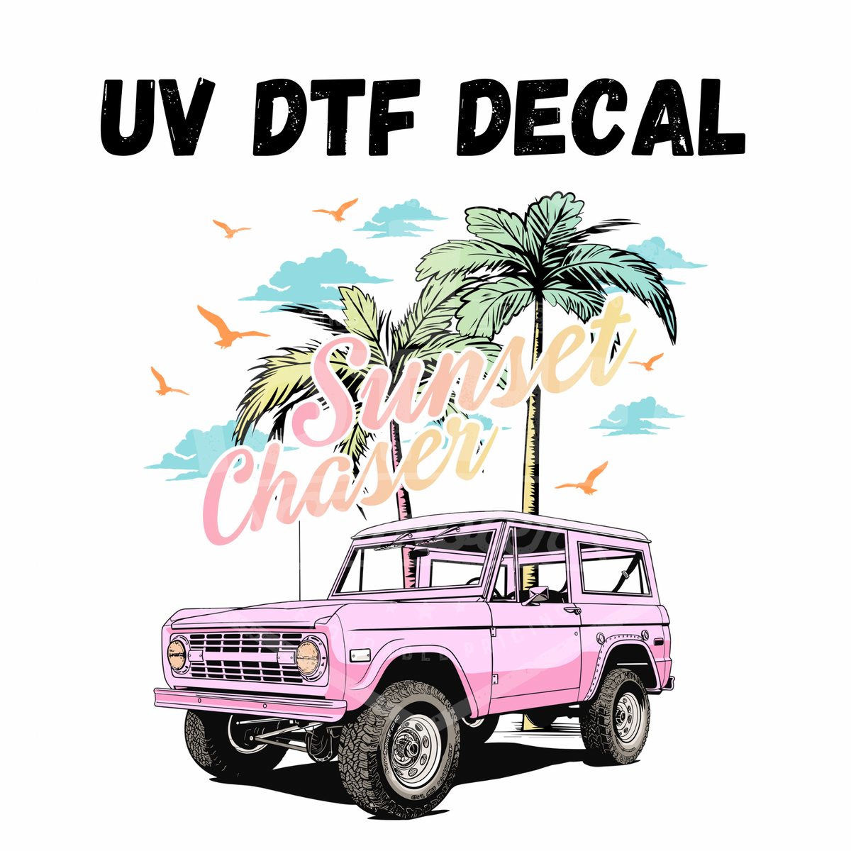 286 Sunset Chaser UV DTF 4in Decal Mother Tumbler