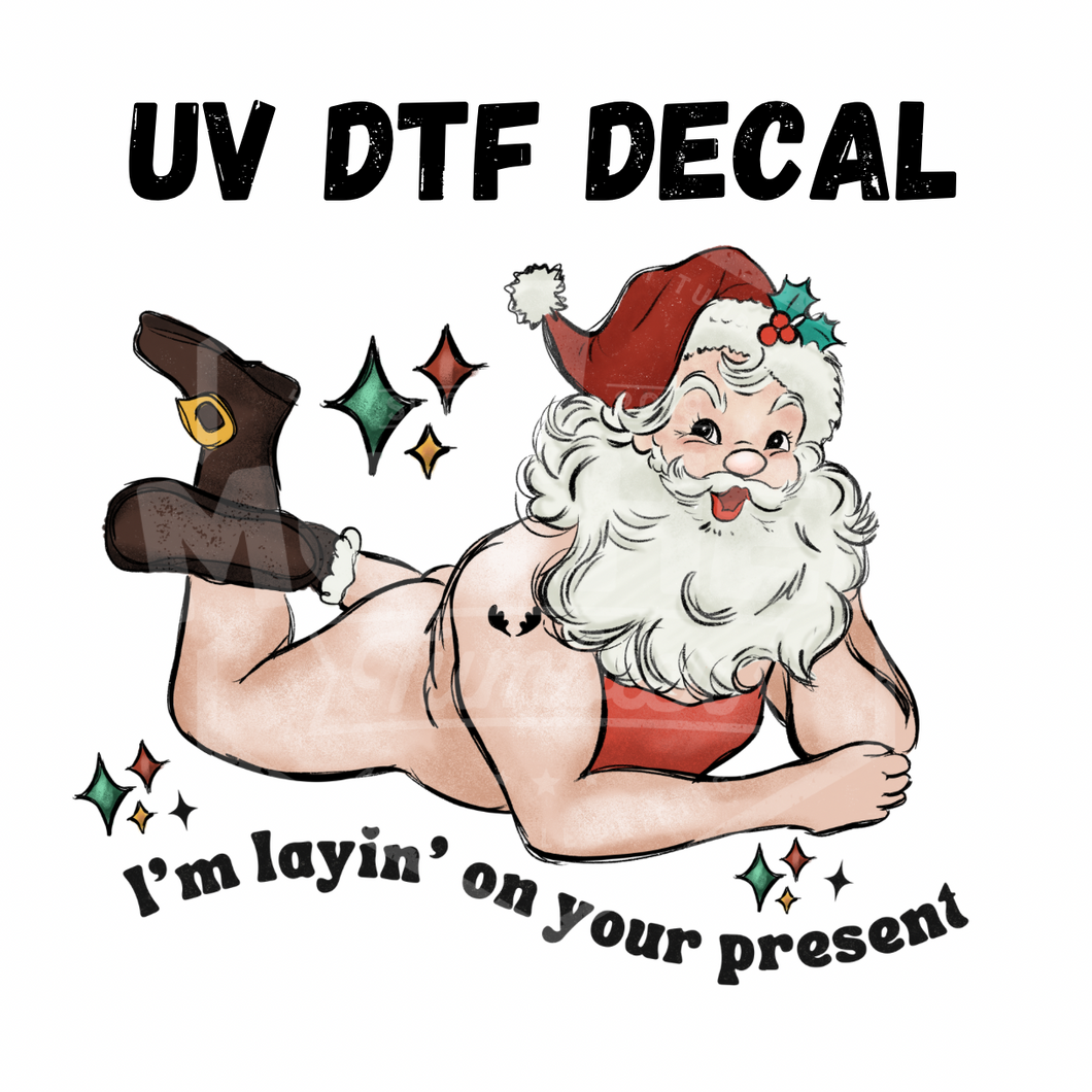 #131- Naughty Santa- UV DTF 4in Decal