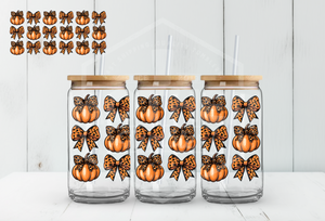 #402 - Leopard Bows & Pumpkins - UV DTF Wrap