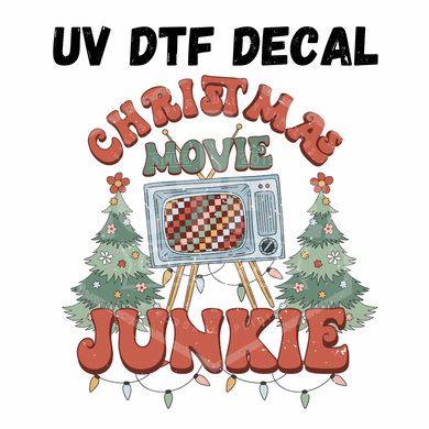 #036- Christmas Movie Junkie - UV DTF 3.5in Decal