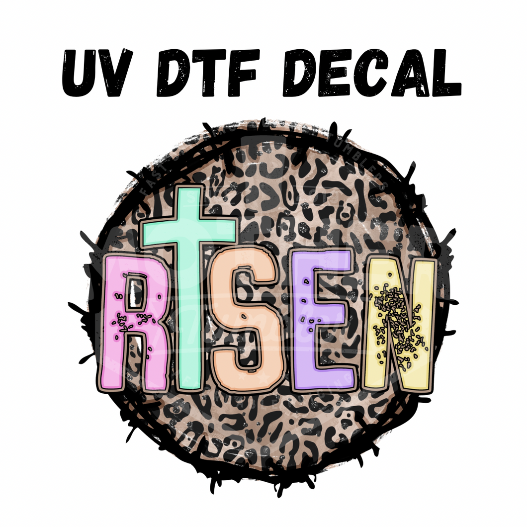 #104- Risen- UV DTF 4in Decal