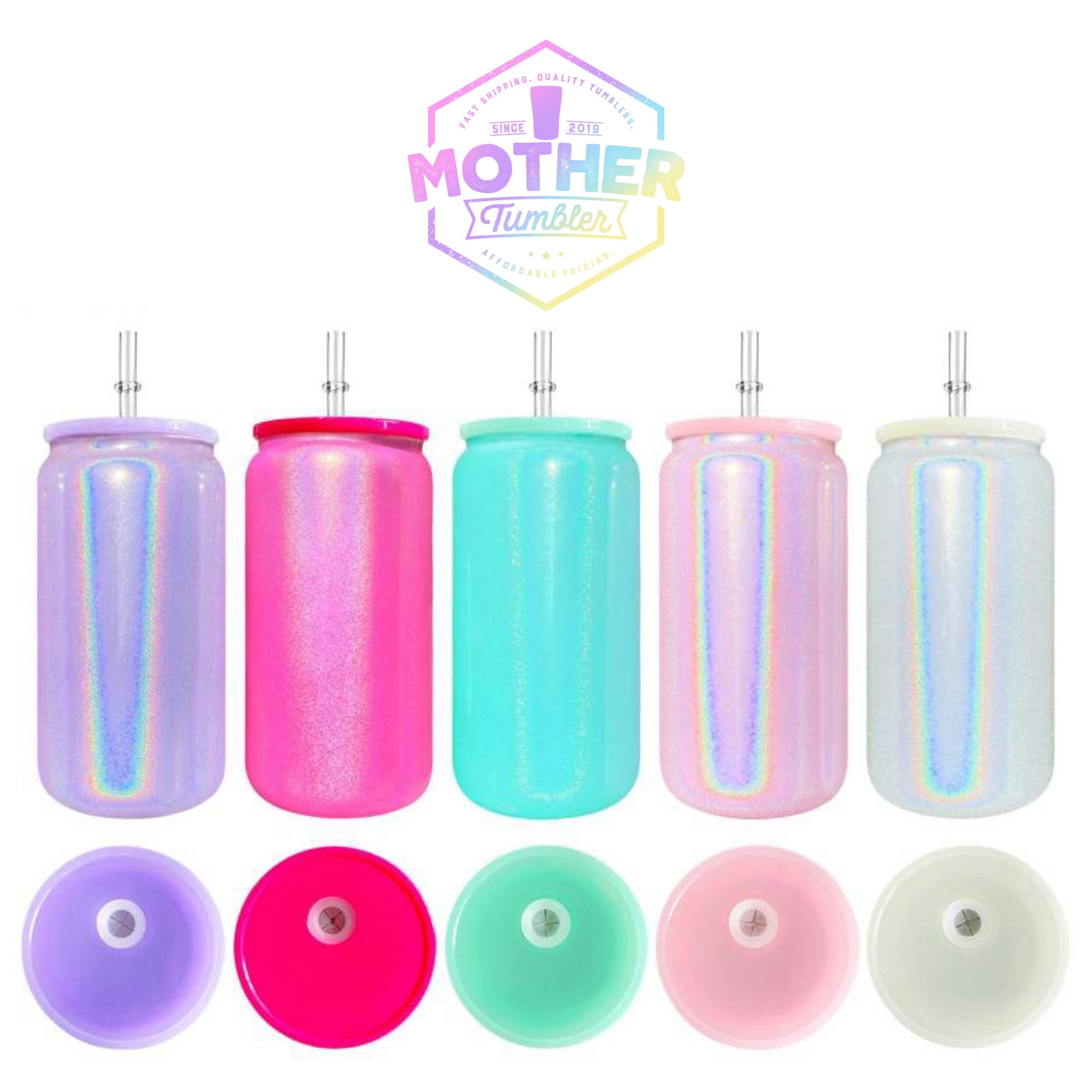 16oz Shimmer Sublimation Glass Tumbler - Mother Tumbler