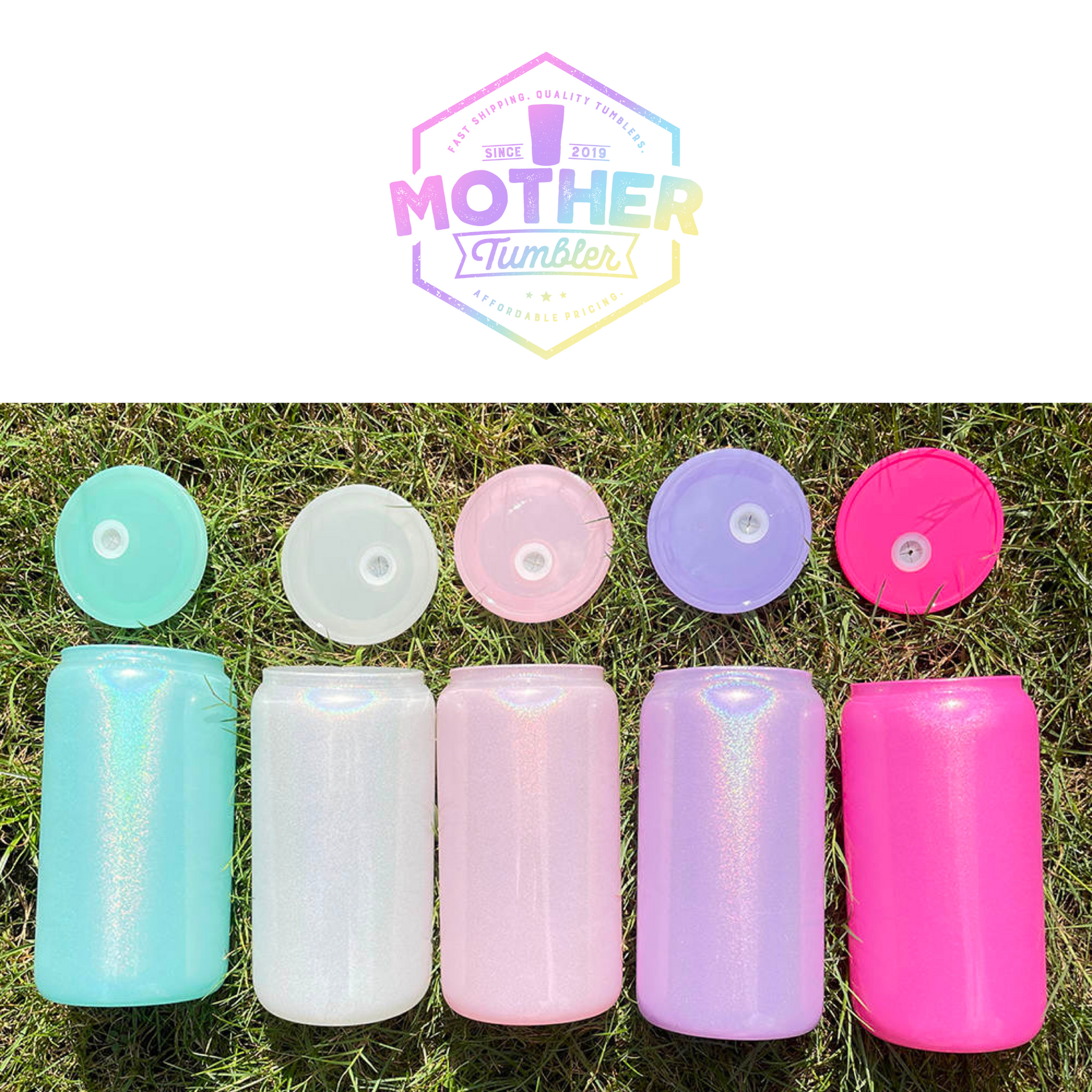 16oz Shimmer Sublimation Glass Tumbler - Mother Tumbler