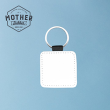 Load image into Gallery viewer, White Square Sparkle Leather Sublimation Keychain 